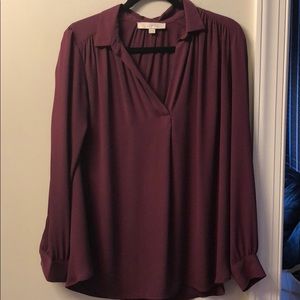 Loft M, Purple long sleeve blouse